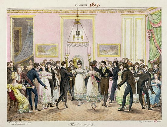 A Society Ball; engraved by Charles Etienne Pierre Motte (1785-1836) 1819 od (after) Hippolyte Lecomte