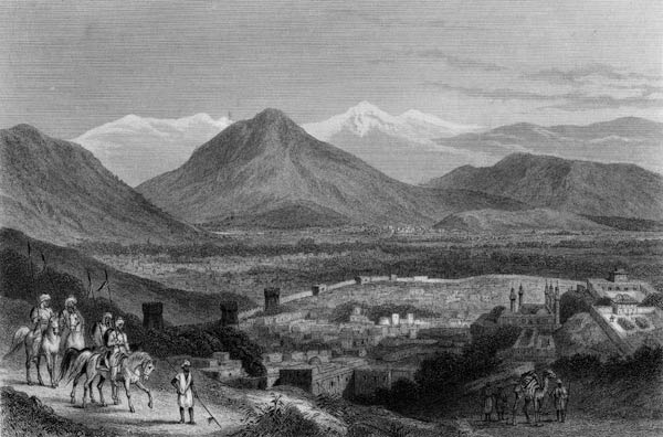 Cabul from the Bala Hissar; engraved by J. Stephenson, c.1870 od (after) J Ramage