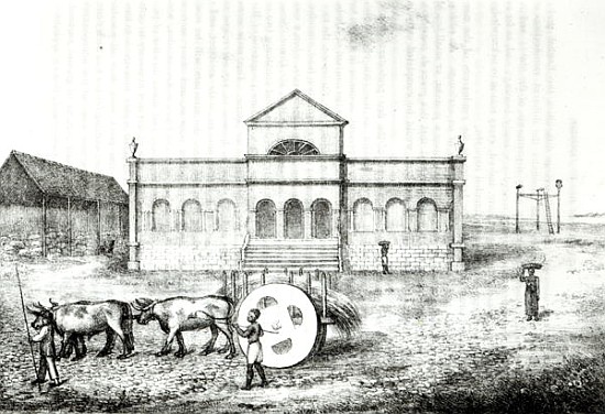 The Rio Exchange, a Public Trapiche, a Grass Wagon and the Gallows, illustration from ''A History of od (after) James Henderson