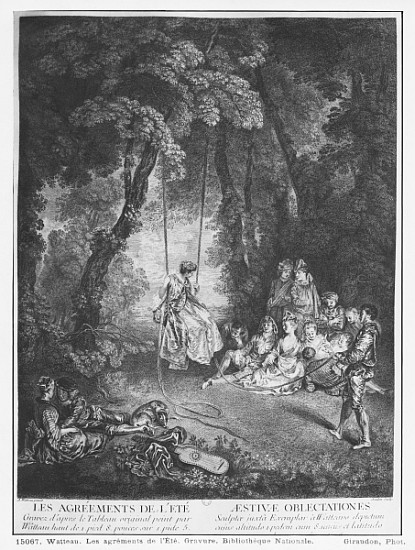 The pleasures of summer; engraved by Francois Joullain (1697-1778) od (after) Jean Antoine Watteau