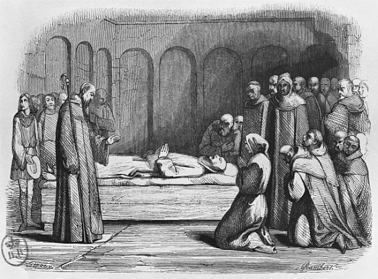 Death of Abelard, illustration from ''Lettres d''Heloise et d''Abelard'' od (after) Jean Francois Gigoux