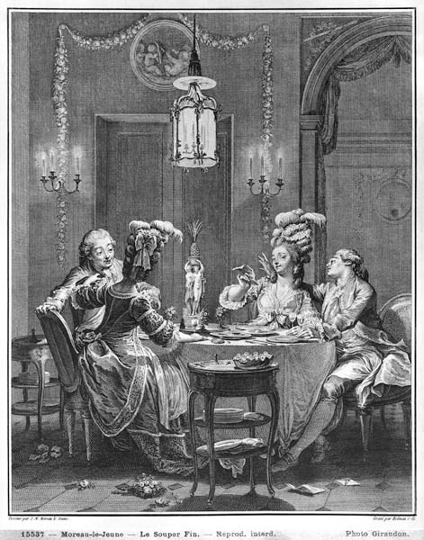 The Gourmet Supper; engraved by Isidore Stanislas Helman (1743-1809) 1781 od (after) Jean Michel the Younger Moreau