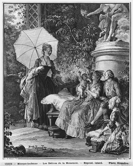 The delights of motherhood; engraved by Isidore Stanislas Helman (1749-1809) 1776 od (after) Jean Michel the Younger Moreau