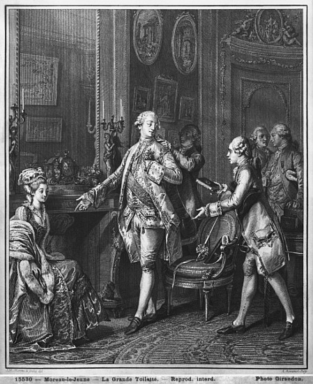 The Great Toilette; engraved by Antoine Louis Romanet (1743-after 1809) c.1777 od (after) Jean Michel the Younger Moreau