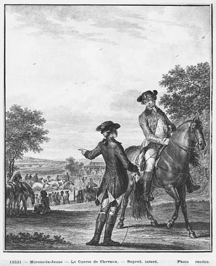 The horse race; engraved by Heinrich Guttenberg (1749-1818) c.1777 od (after) Jean Michel the Younger Moreau