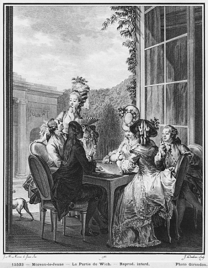 The whist party; engraved by Jean Dambrun (1741-after 1808) 1783 od (after) Jean Michel the Younger Moreau