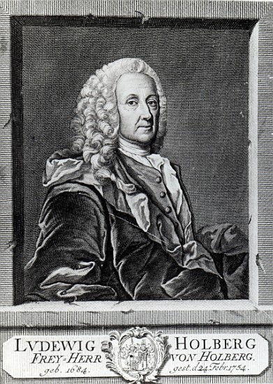 Ludvig Holberg; engraved by Johann Martin Bernigeroth od (after) Johan Roselius