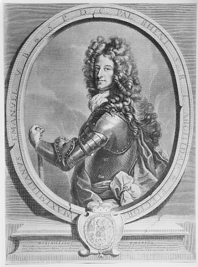 Maximilian II Emanuel, Elector of Bavaria; engraved by Cornelis Vermeulen od (after) Joseph Vivien