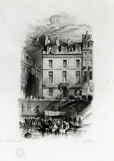 Napoleon''s Lodgings on the Quai Conti, 1834-36 od (after) Joseph Mallord William Turner