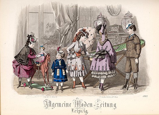 Children at Play, fashion plate from the ''Allgemeine Moden-Zeitung'', Leipzig od (after) Jules David