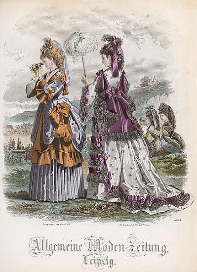 Two Ladies, fashion plate from the ''Allgemeine Moden-Zeitung'', Leipzig od (after) Jules David