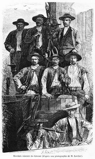 Coal Miners of Le Creusot during the Second Empire, illustration from ''Les Grandes Usines'' Julien  od (after) Jules Ferat