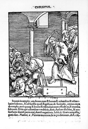 Christ Driving the Tradesmen and Money Lenders from the Temple from ''Passional Christi und Antichri od Lucas  Cranach