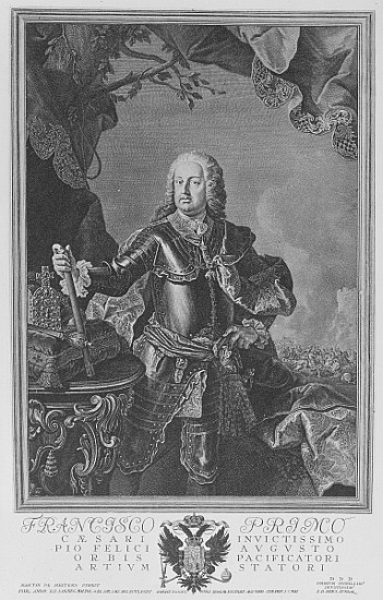 Francis I, Holy Roman Emperor; engraved by Philipp Andreas Kilian od (after) Martin II Mytens or Meytens