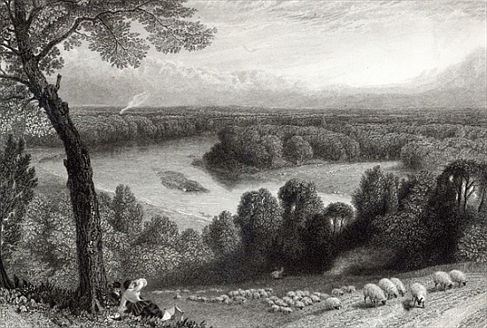 The Thames from Richmond Hill; engraved by J. Saddler, printed Cassell, Petter & Galvin od (after) Myles Birket Foster