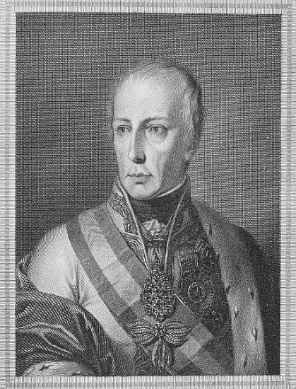 Francis II, Holy Roman Emperor; engraved by Giuseppe Longhi od (after) Natale Schiavoni