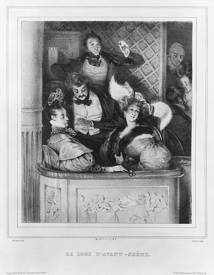 A front theatre box; engraved by Julien od (after) Paul Gavarni