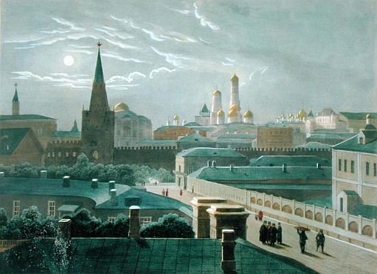 View of the Moscow Kremlin, 1840''s od (after) Paul Marie Roussel