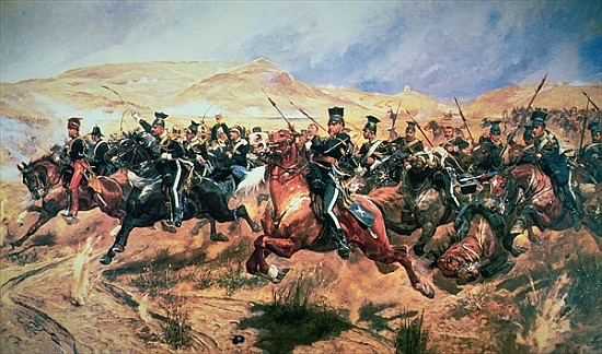 Charge of the Light Brigade, Balaclava, 25 October in 1854 od (after) Richard Caton II Woodville