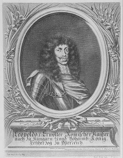Leopold I, Holy Roman Emperor; engraved by Bartholomaus Kilian II od (after) Sebastian van Dryweghen