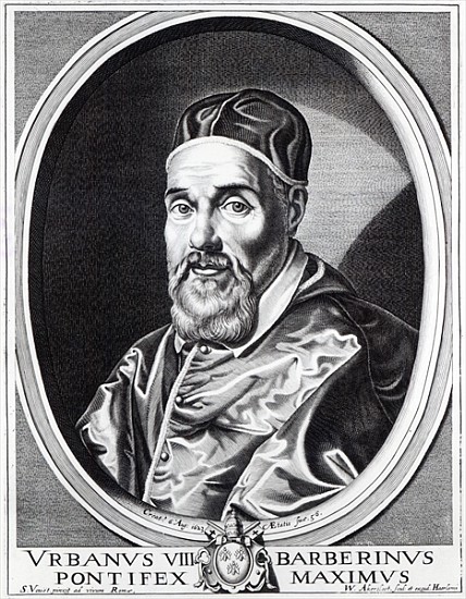 Pope Urban VIII; engraved by Willem Outgertsz Akersloot od (after) Simon Vouet