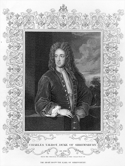 Charles Talbot, Duke of Shrewsbury; engraved by J. Cochran od (after) Sir Godfrey Kneller