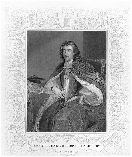 Gilbert Burnet, Bishop of Salisbury; engraved by H. Robinson od (after) Sir Godfrey Kneller