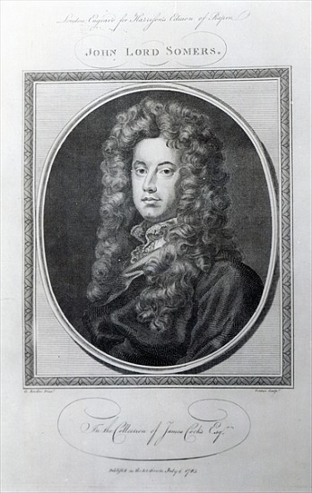 John, Lord Somers; engraved by John Golder od (after) Sir Godfrey Kneller