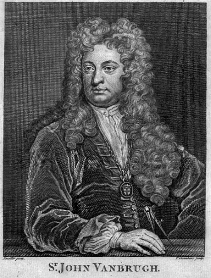 Sir John Vanbrugh; engraved by Thomas Chambars od (after) Sir Godfrey Kneller