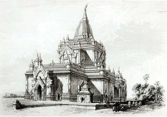 North Eastern view of Gaudapalen Temple at Pagan od (after) Sir Henry Yule