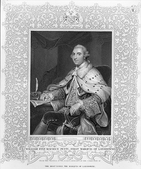 William Fitz-Maurice Petty, First Marquis of Lansdowne; engraved by H. Robinson od (after) Sir Joshua Reynolds