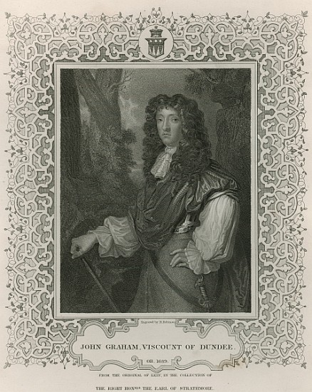 John Graham of Claverhouse, 1st Viscount of Dundee, from ''Lodge''s British Portraits'' od (after) Sir Peter Lely