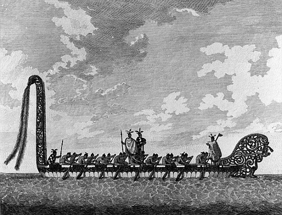 A War Canoe of New Zealand, c.April 1770, from ''A Collection of Drawings made in the Countries visi od (after) Sydney Parkinson
