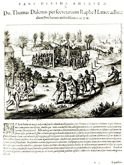 Ralph Hamor visits Powhatan od (after) Theodore de Bry