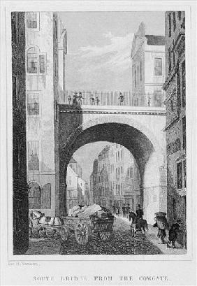 South Bridge from the Cowgate, Edinburgh ; engraved by William Watkins