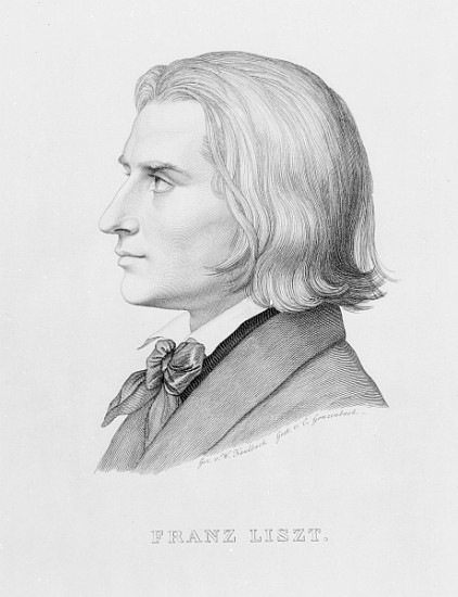 Franz Liszt; engraved by Gonzenbach od (after) Wilhelm von Kaulbach