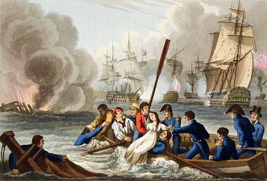 Anecdote at the Battle of Trafalgar; engraved by Matthew Dubourg (fl.1813-20) from ''Historic, Milit od (after) William Heath
