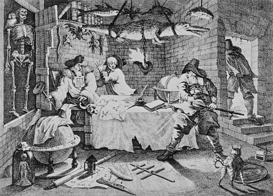 Hudibras beats Sidrophel and his man Whachum, from ''Hudibras'' by Samuel Butler od (after) William Hogarth