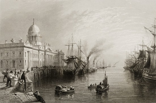 The Custom House, Dublin, from ''Scenery and Antiquities of Ireland'' od (after) William Henry Bartlett
