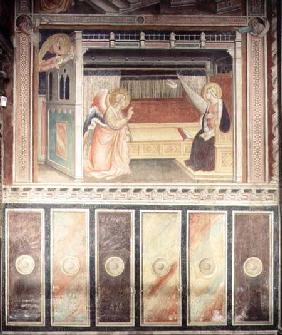 Annunciation, in the Cappella del Sacro Cingolo