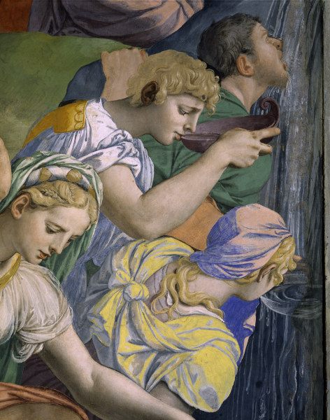 A.Bronzino, Moses beats water, Detail od Agnolo Bronzino