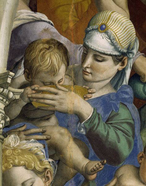 A.Bronzino, Moses schlägt Wasser, Detail od Agnolo Bronzino