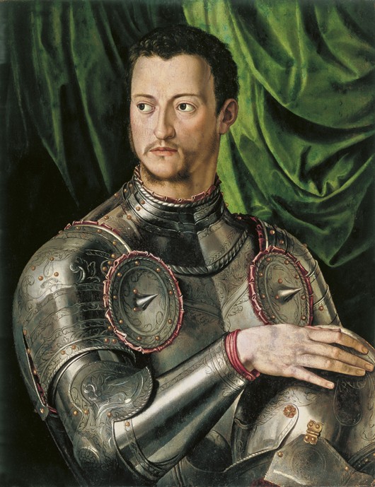 Portrait of Grand Duke of Tuscany Cosimo I de' Medici (1519-1574) in armour od Agnolo Bronzino