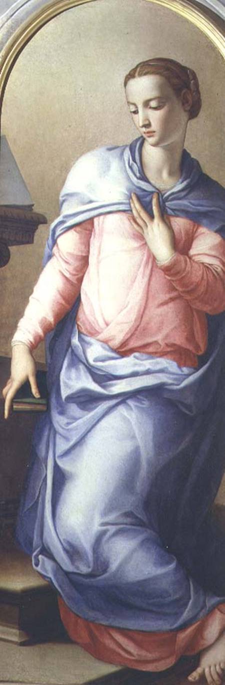 The Virgin, right hand panel of an Annunciation od Agnolo Bronzino