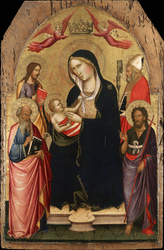 Madonna and Child with Saints John the Evangelist, John the Baptist, James of Compostela and Nichola od Agnolo Gaddi