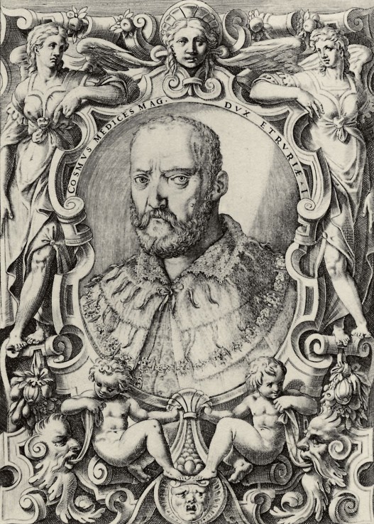 Portrait of Grand Duke of Tuscany Cosimo I de' Medici (1519-1574) od Agostino Carracci