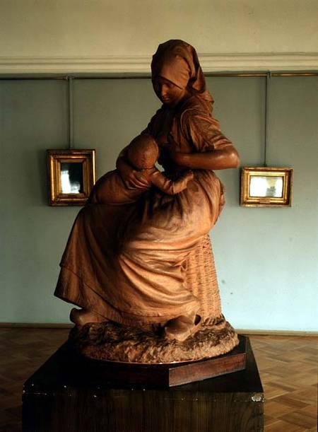 Peasant Woman with her Child, sculpture od Aime Jules Aime Jules Dalou