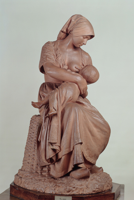 Peasant Woman Nursing an Infant od Aime Jules Dalou