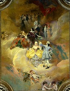 Blanket fresco in the Hôtel de Ville, Paris: The dance by the life od Aimé Nicolas Morot