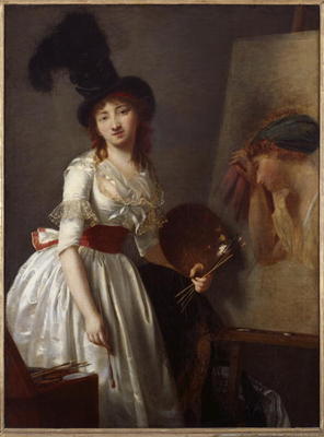 Portrait of a female painter, pupil of David (oil on canvas) od Aimee Duvivier